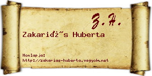 Zakariás Huberta névjegykártya